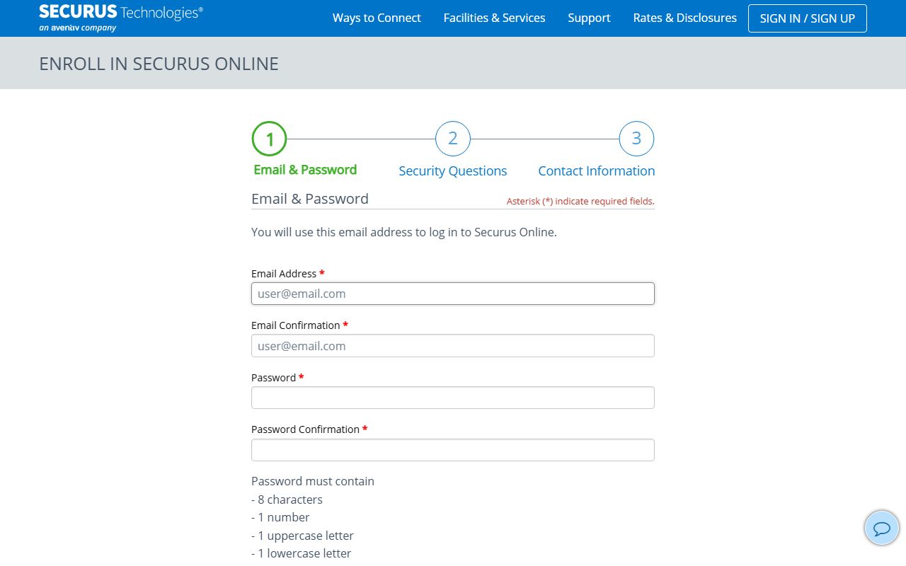 Securus Technologies visitation enrollment portal for Cochise County jail