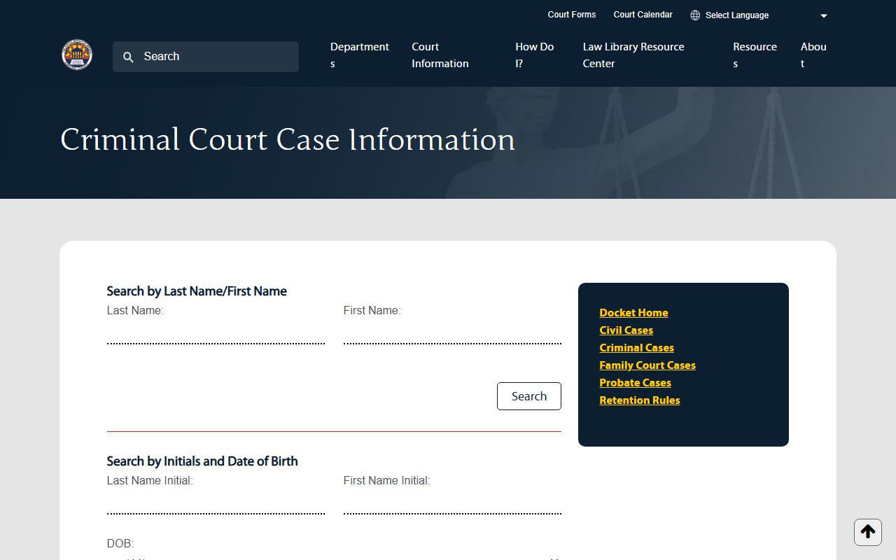 Maricopa County Superior Court criminal case search database