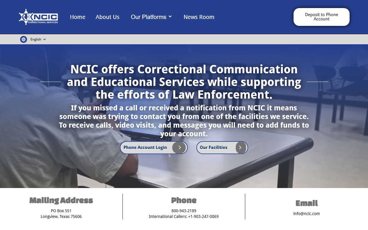 NCIC portal for Mohave County jail phone and visitation services